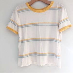 BP Cropped Striped Ringer Tee Short Sleeve Small